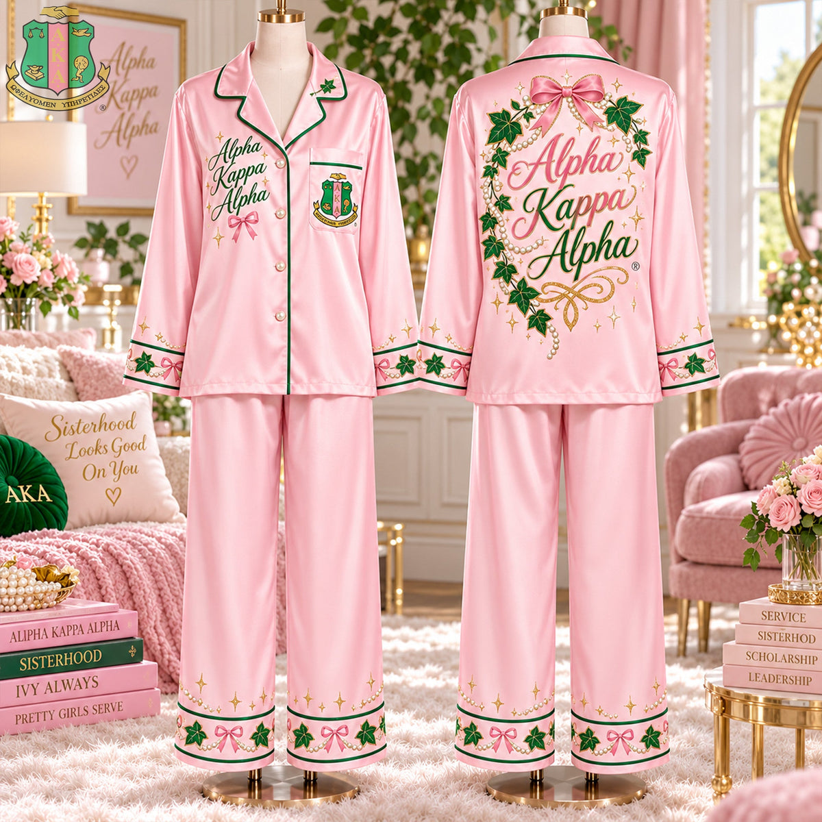 Women’s Premium Signature Satin Pajama Set HANNN TND AKA 0610269