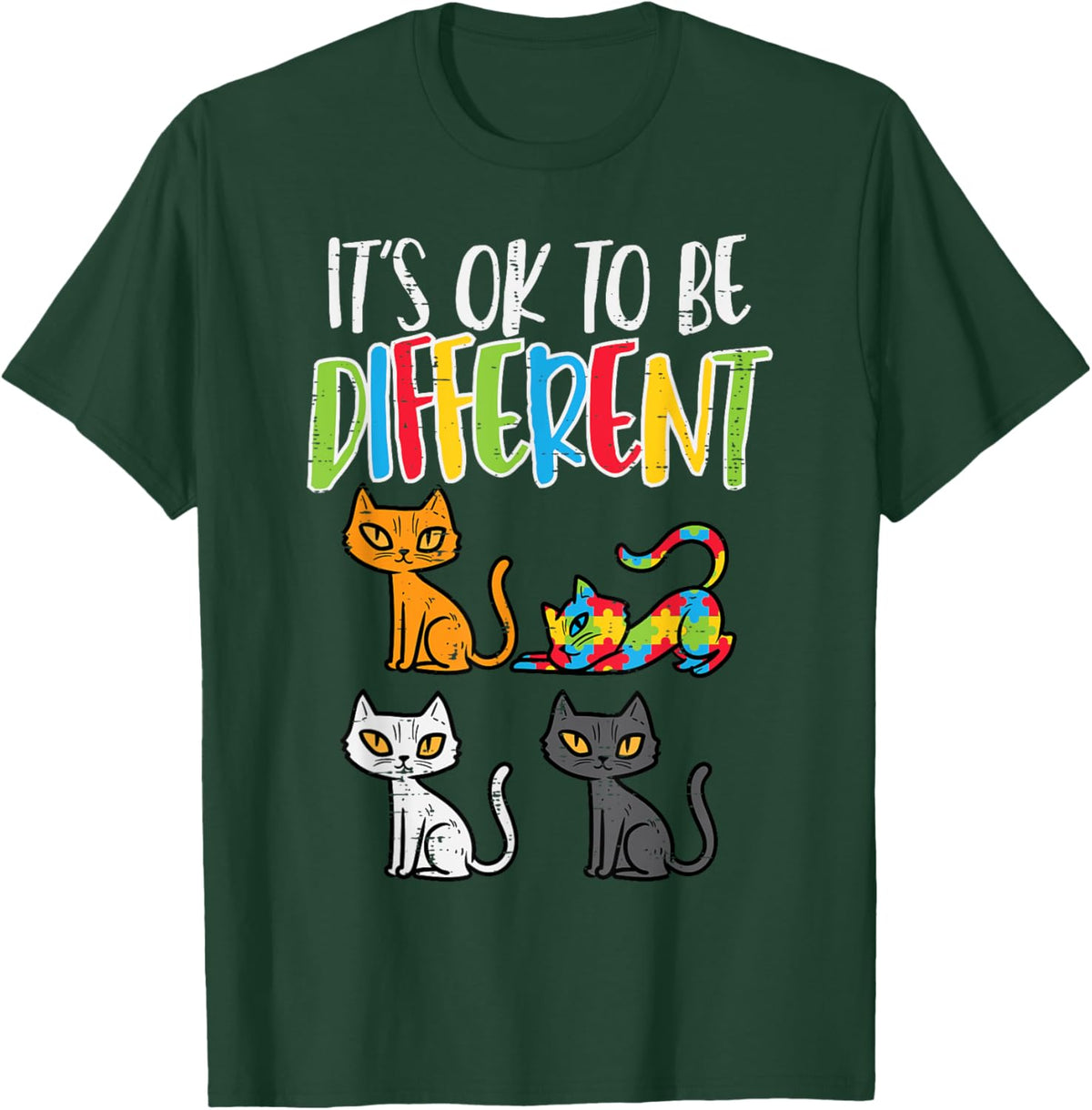Its Ok To Be Different Cat Puzzle Cute Autism Awareness Kids