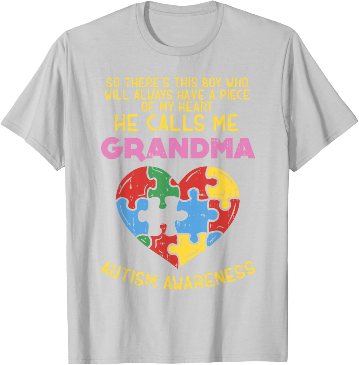 Grandma Autism Awareness Shirt Austistic Boy Piece My Heart