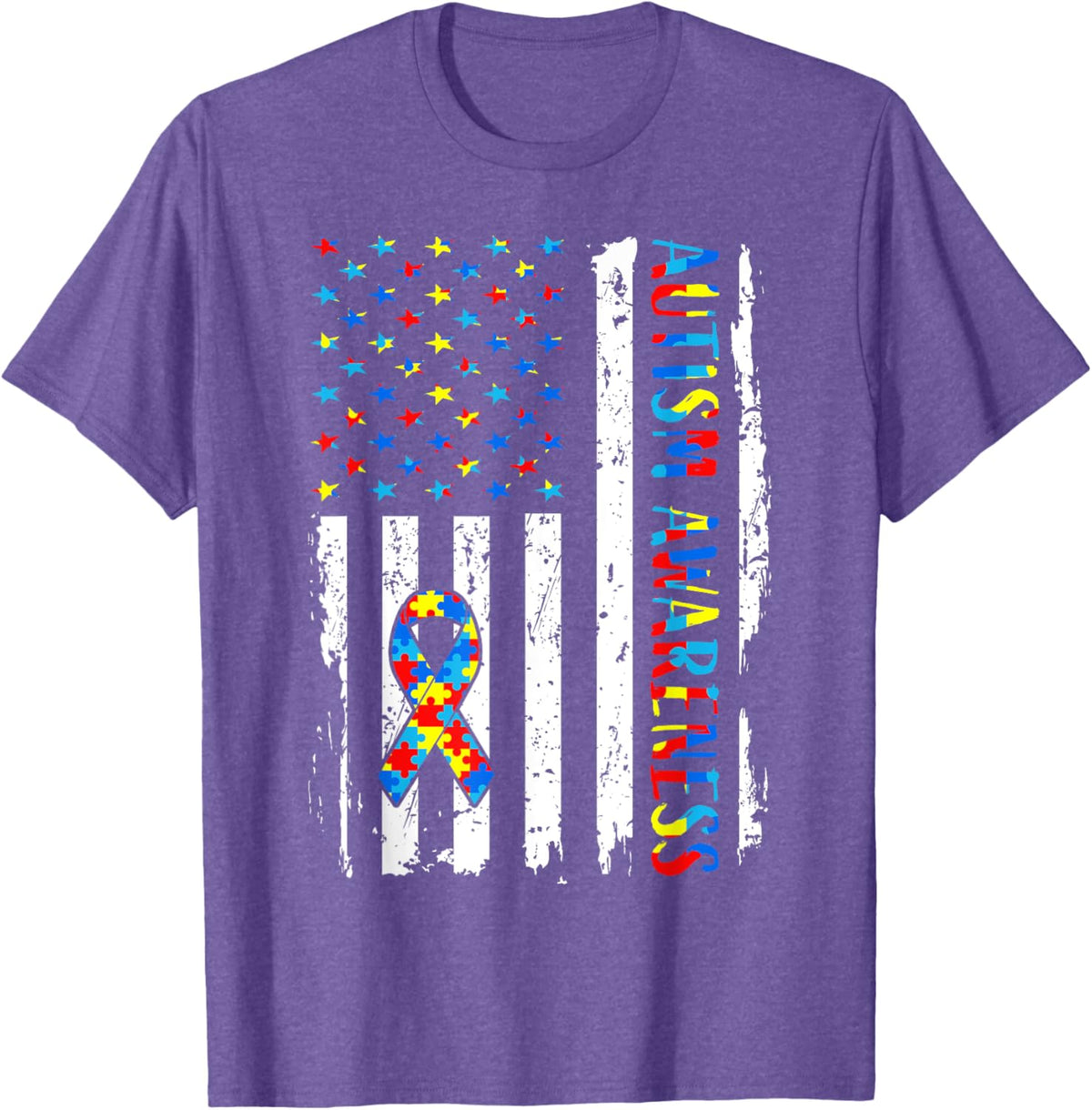 Autism Awareness Mom Dad USA flag Autistic Awareness Autism