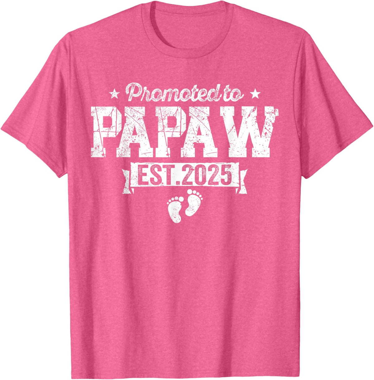 Retro Promoted To Papaw 2025 New Papaw First Father's Day T-Shirt, Small, Black