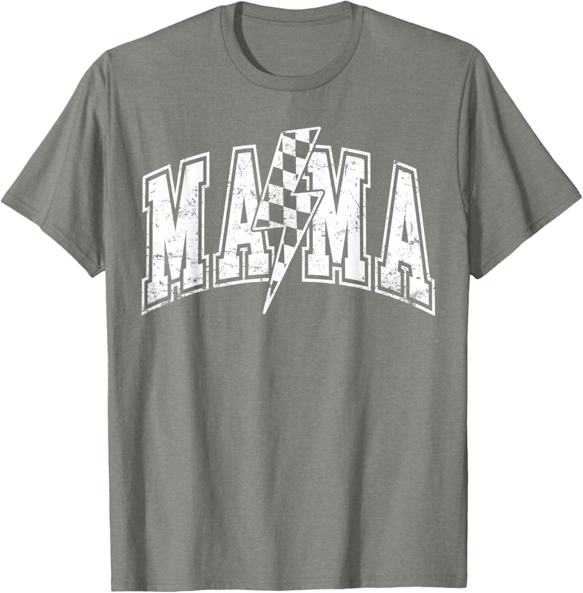 Mama Lightning Bolt Checkered Varsity Mom Women Mother's Day Mother Shirt