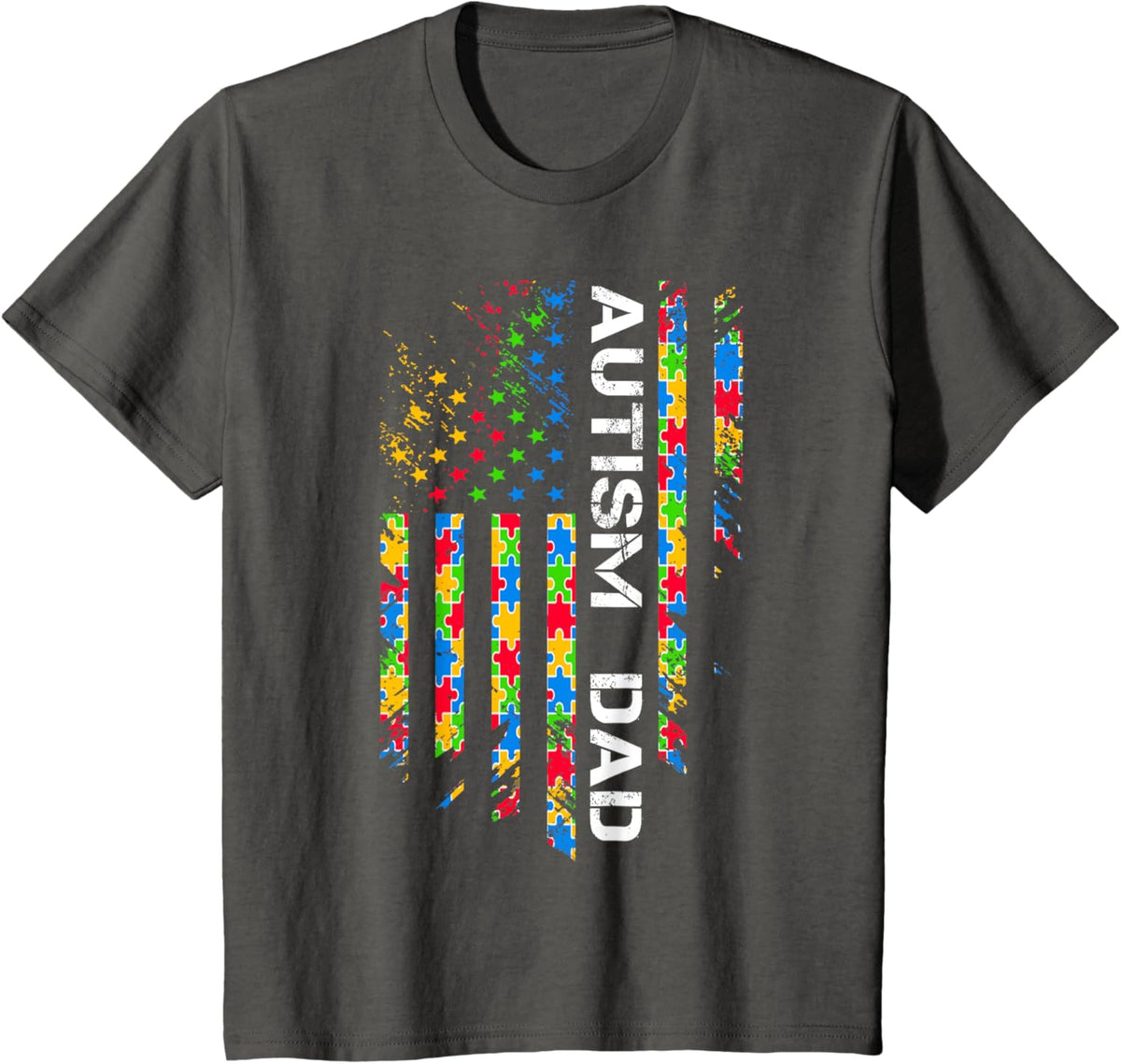Autism Dad Awareness American Flag USA
