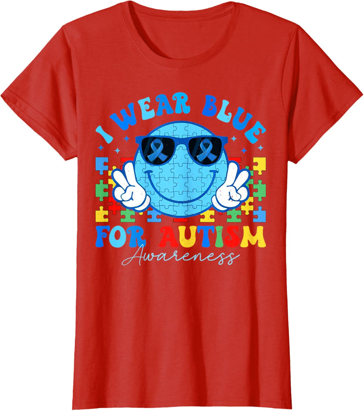 I Wear Blue For Autism Awareness Month Teacher Kids Boys