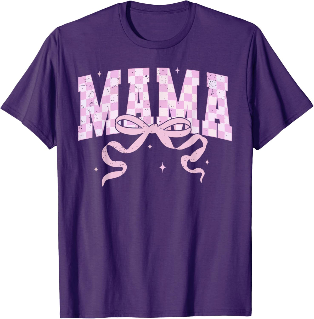 Retro Checkered Mama Coquette Mother's Day Pink Bow
