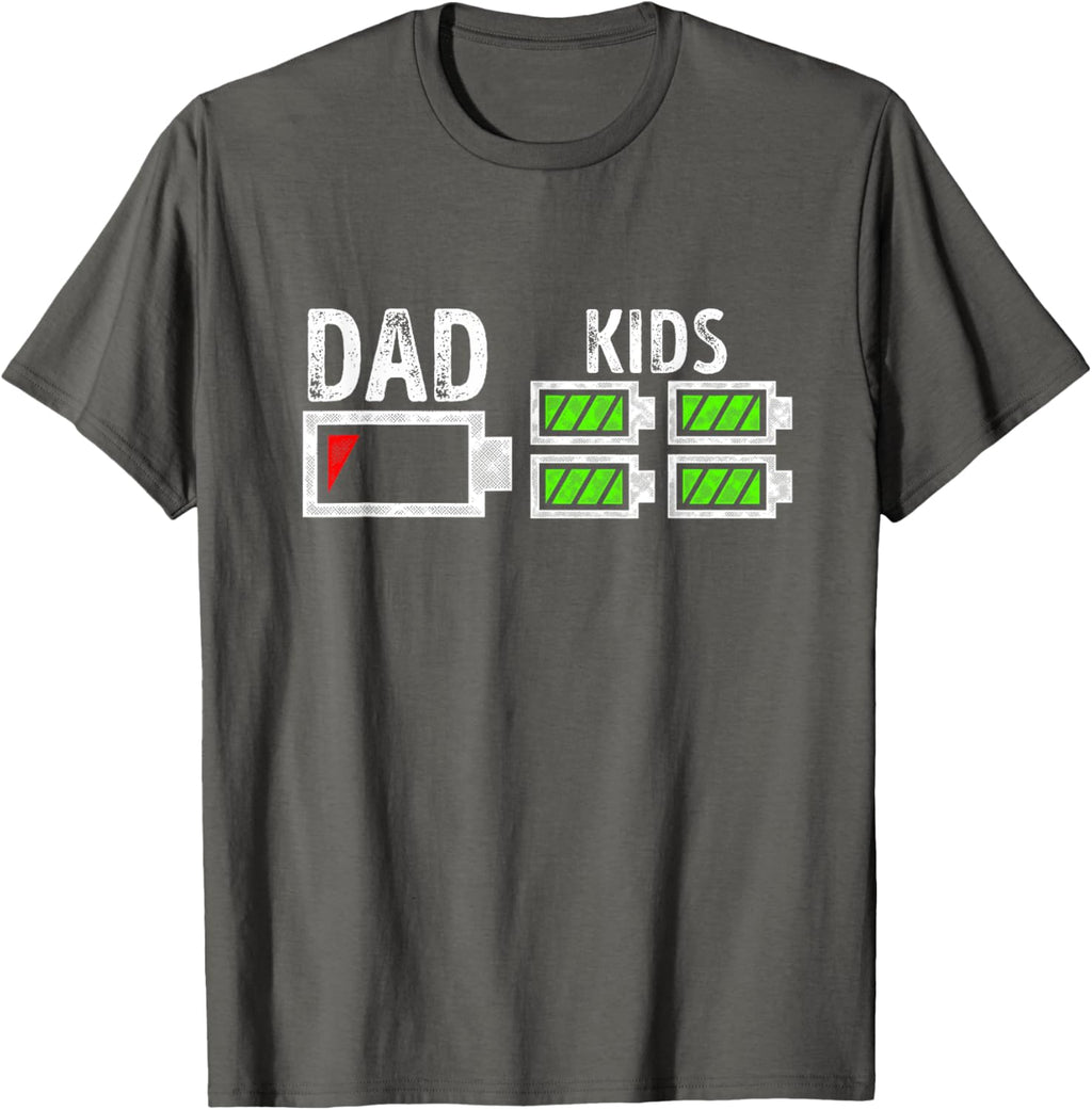 Dad of Four Low Battery Funny Father of 4 Kids Dad