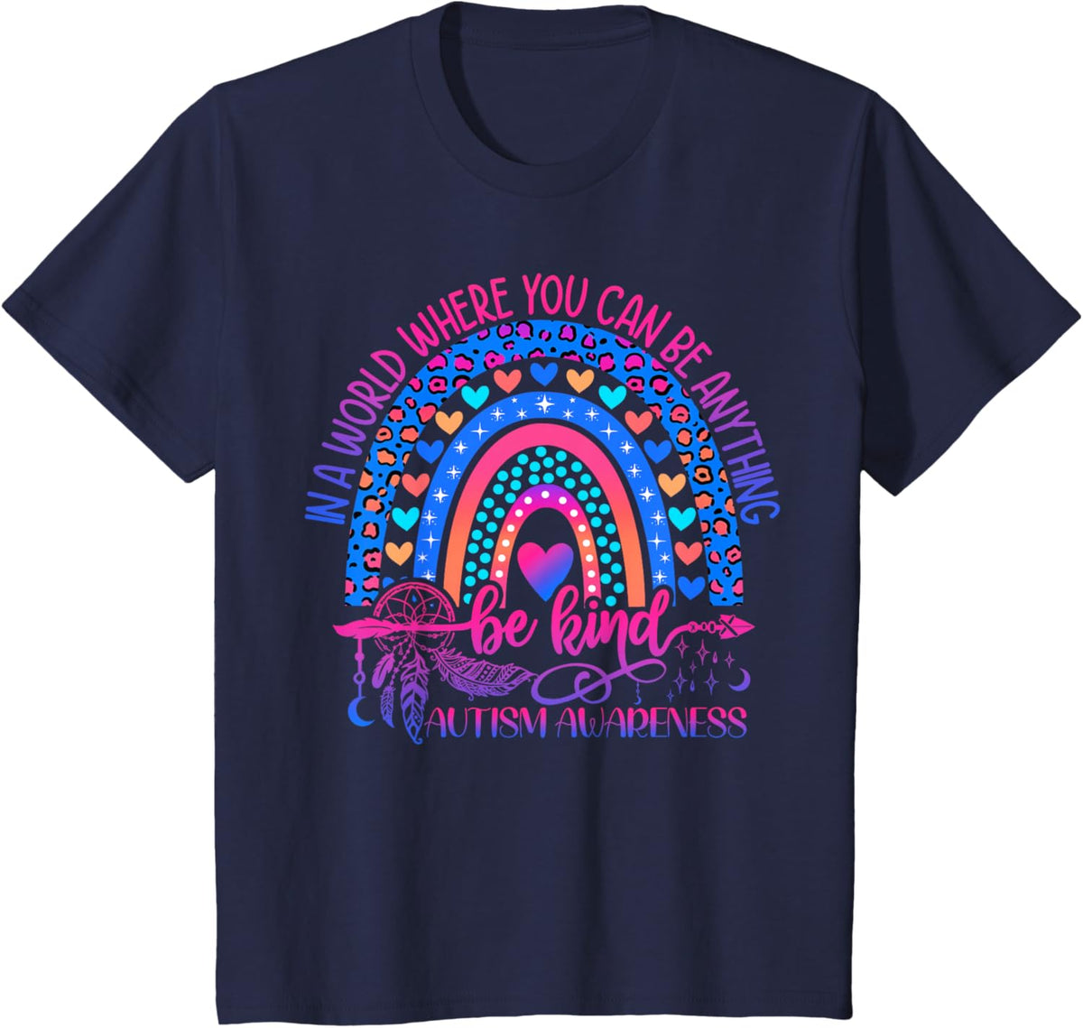 Autism Awareness Be Kind Leopard Rainbow Choose Kindness