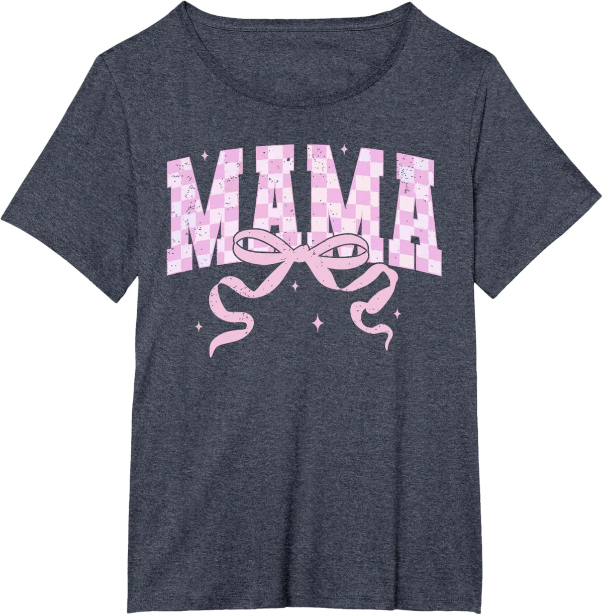 Retro Checkered Mama Coquette Mother's Day Pink Bow