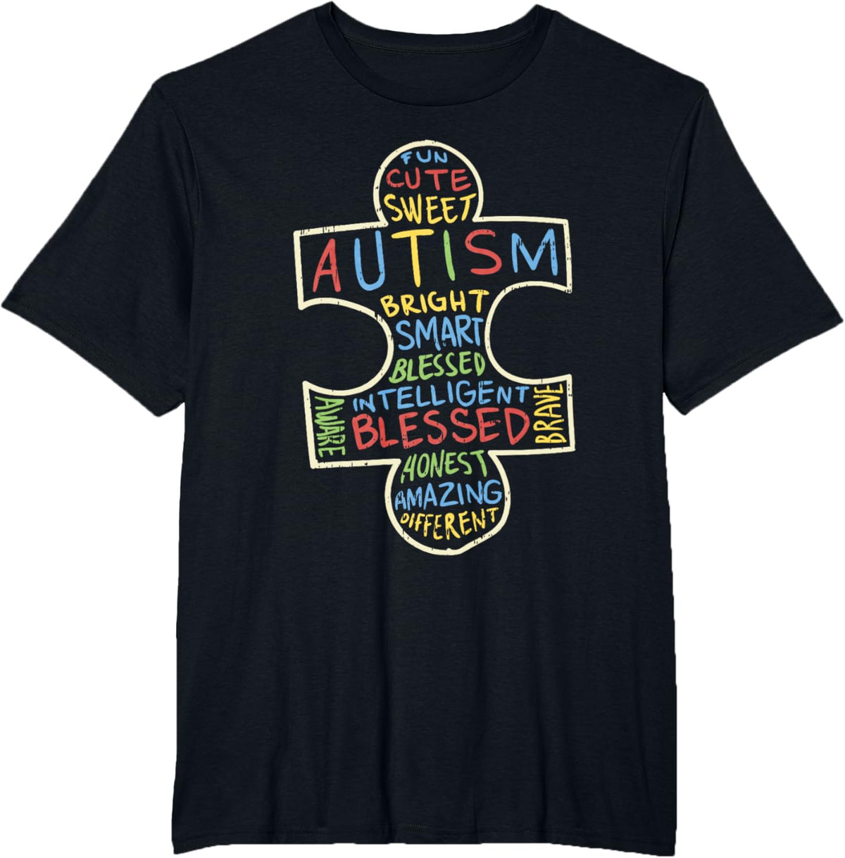 Autism Awareness Shirt Puzzle Piece Words Autistic Gift