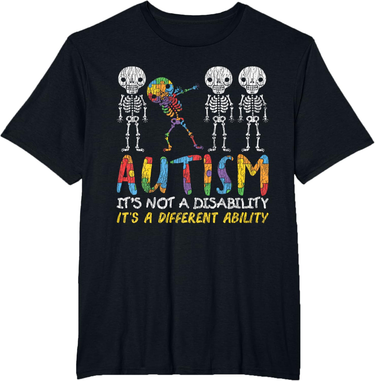 Autism Awerness - Skeleton Dabbing Autistic Kids Awareness