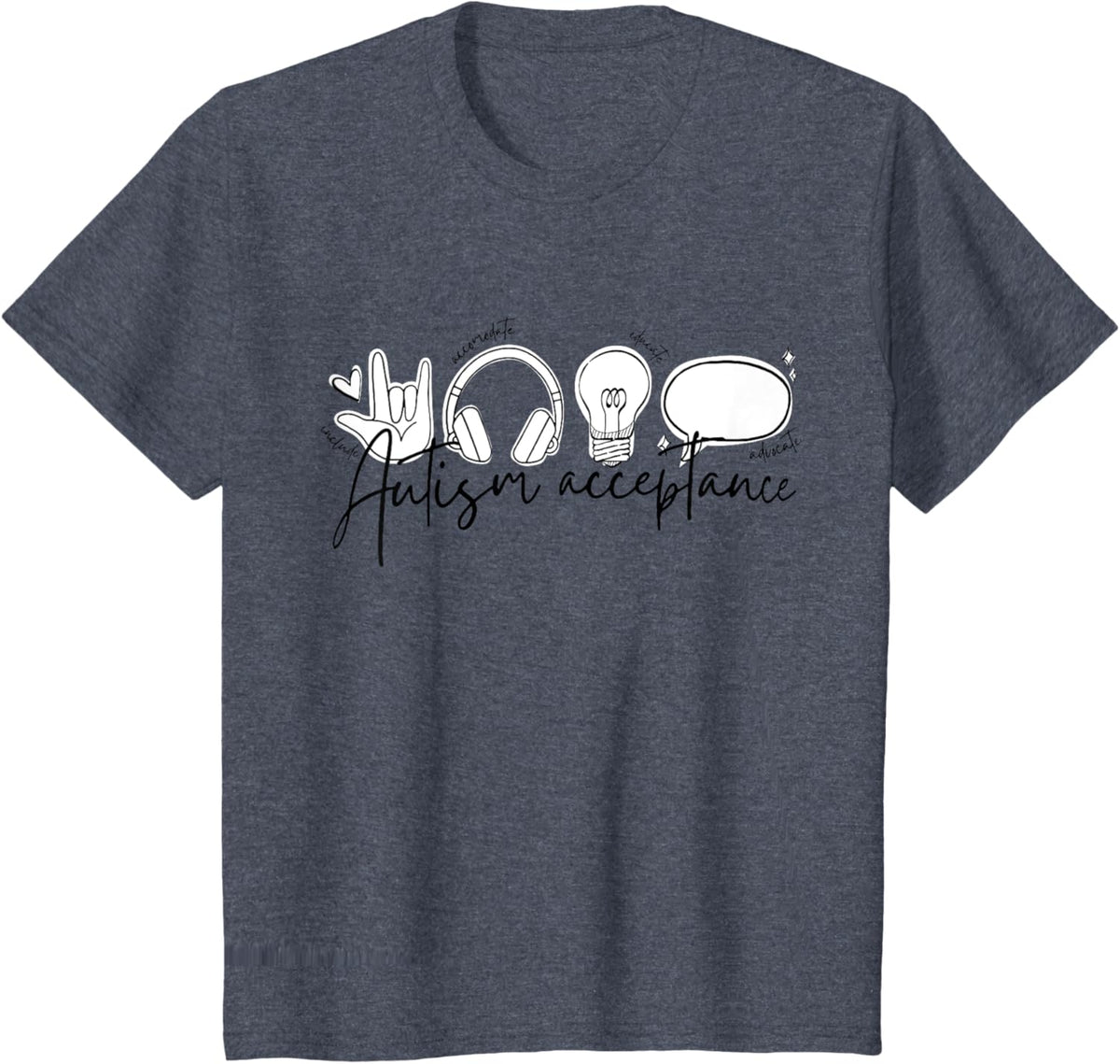 Autism Awareness Acceptance Shirt Support Mom Women Kid