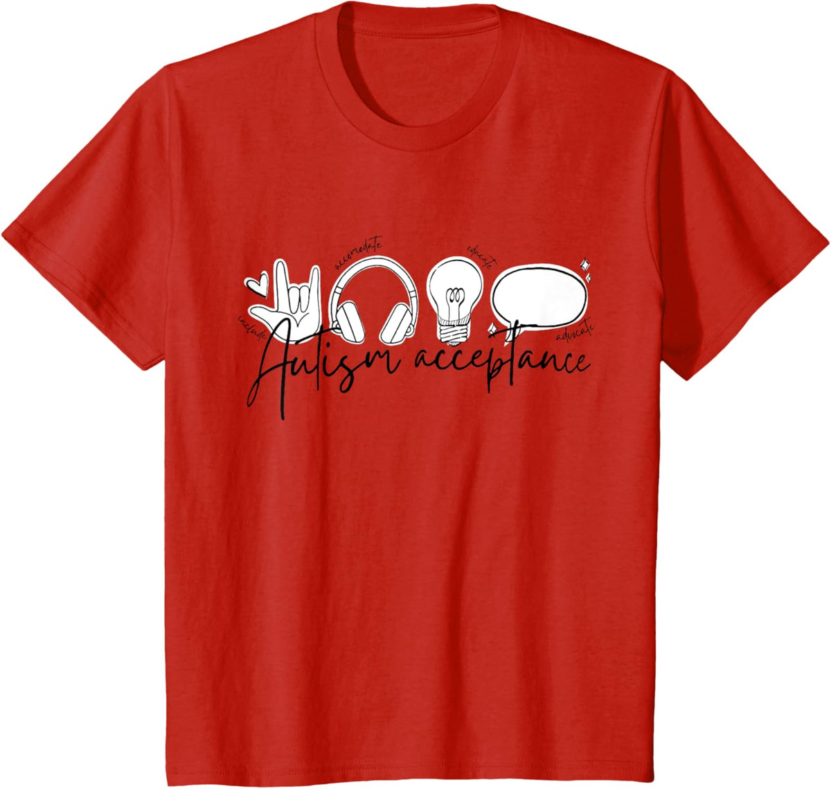 Autism Awareness Acceptance Shirt Support Mom Women Kid