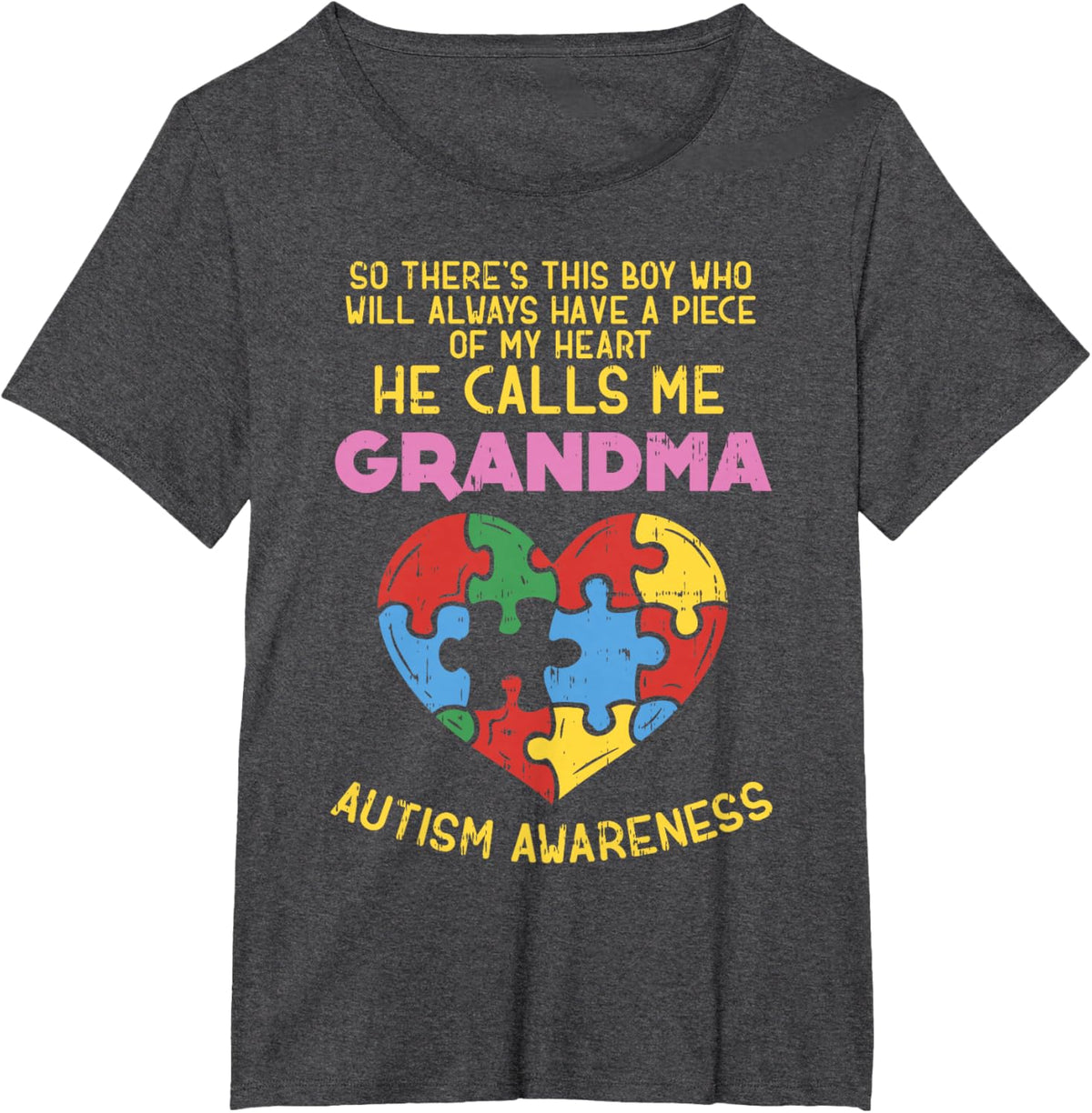 Grandma Autism Awareness Shirt Austistic Boy Piece My Heart
