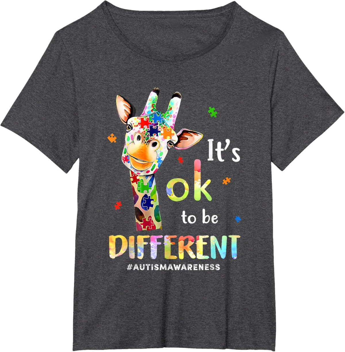 Autism Awareness Cute Giraffe Animal Its Ok To Be Different
