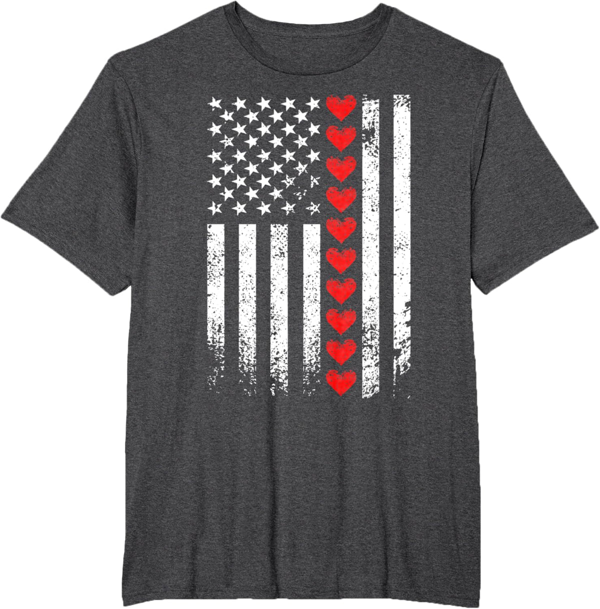 Vintage Valentines Day American Flag Hearts Mens Boys Kids