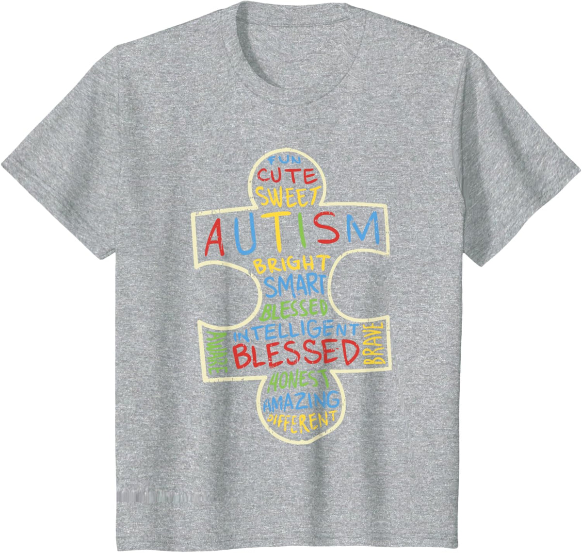 Autism Awareness Shirt Puzzle Piece Words Autistic Gift