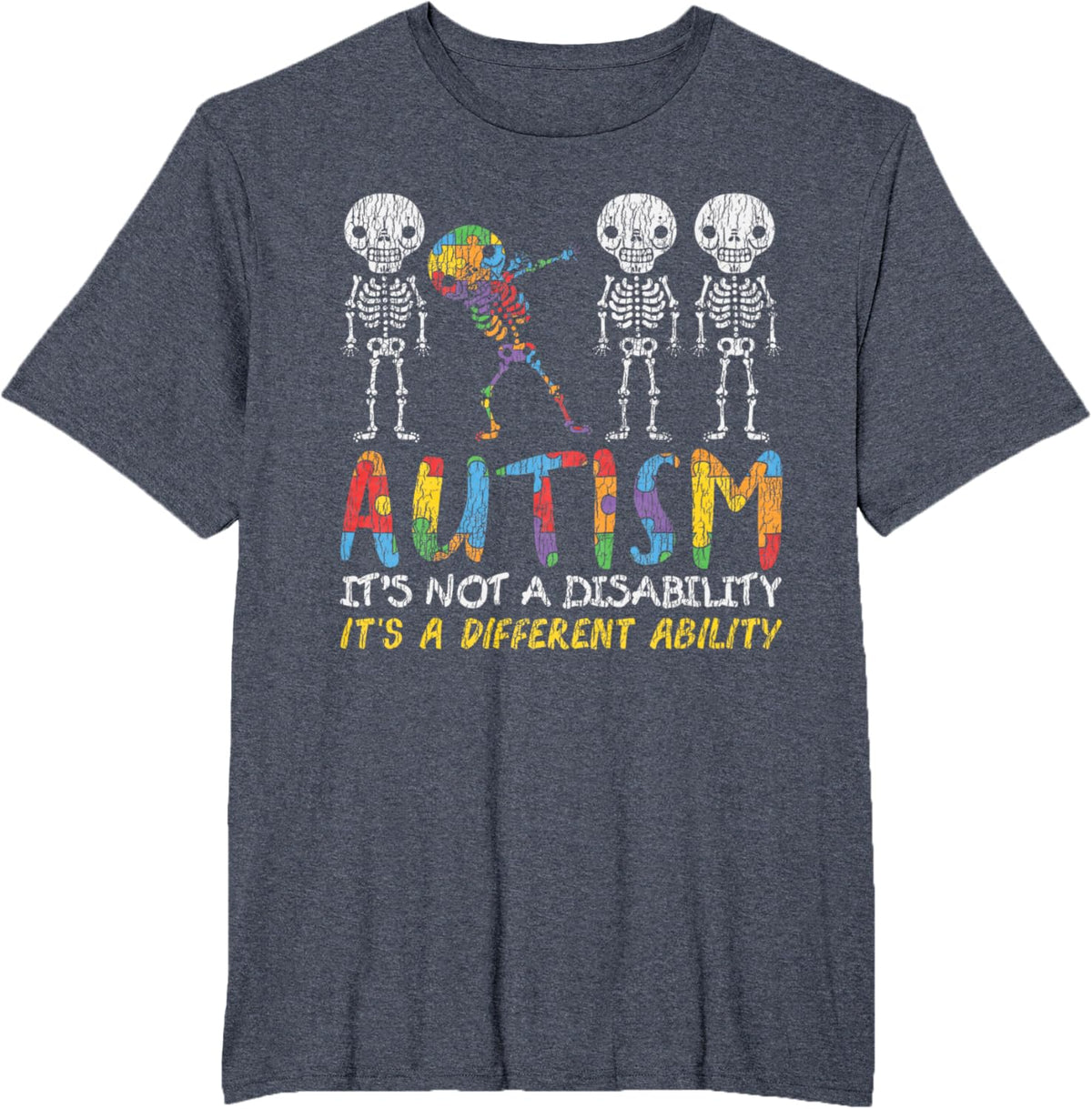 Autism Awerness - Skeleton Dabbing Autistic Kids Awareness